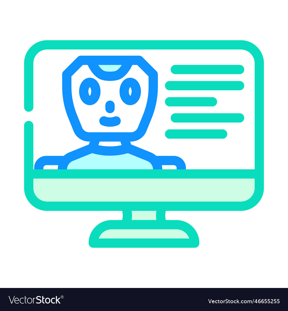 Virtual chat bot color icon vector image Virtual chat bot color icon