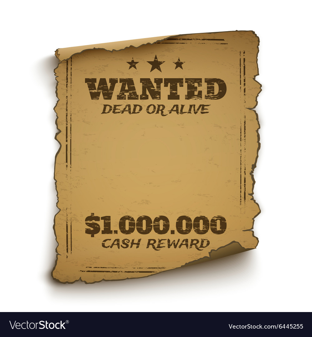 Poster Wanted dead or alive Stock Illustration