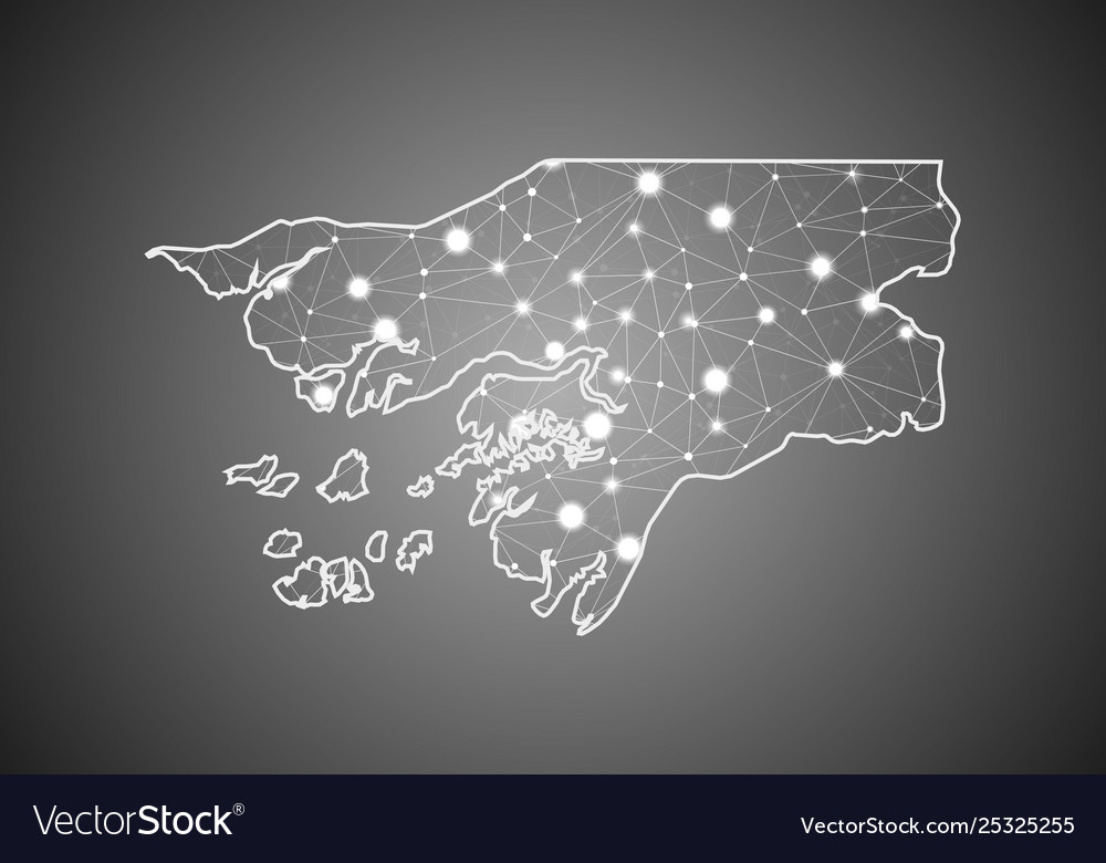 Wireframe mesh polygonal guinea bissau karte