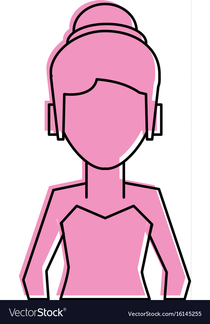 Frau mit Haar updo avatar Ikone Bild