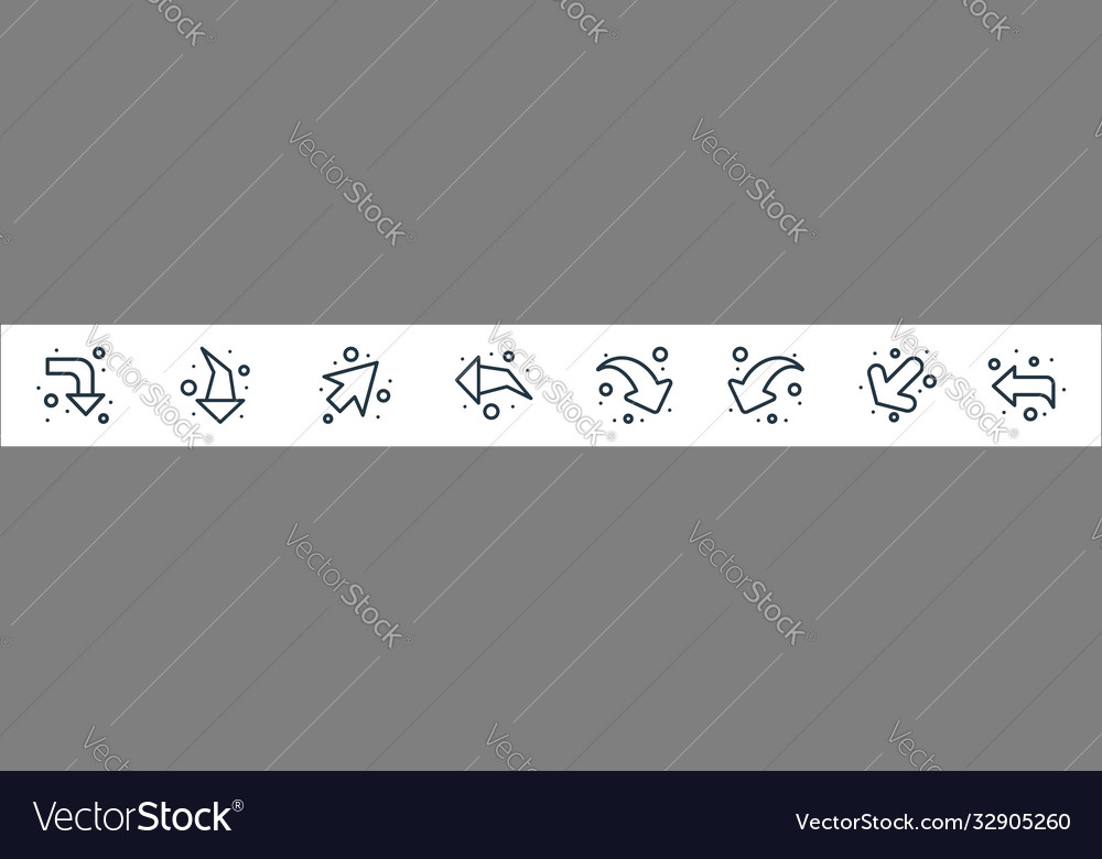 Arrows line icons linear set quality