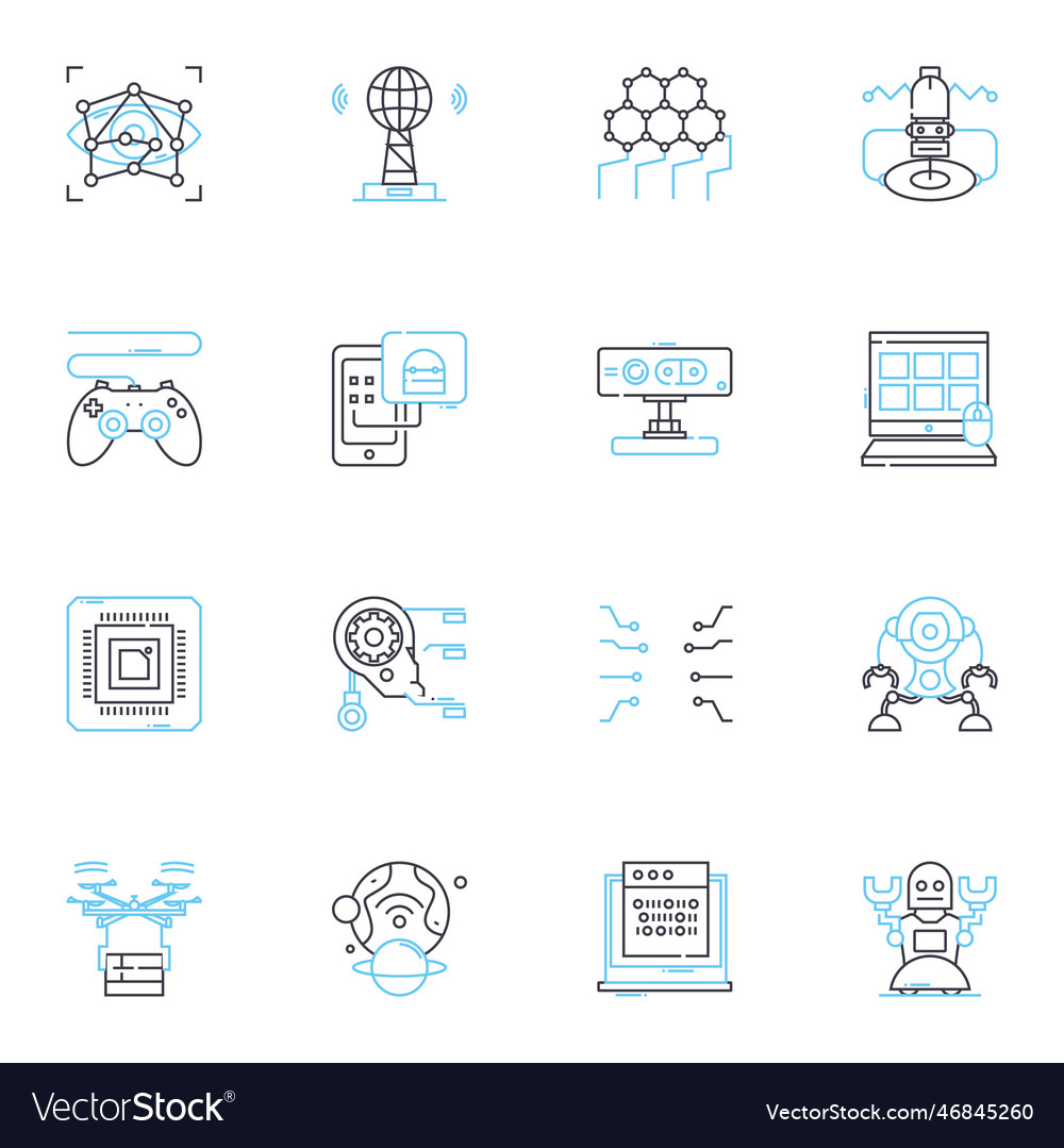 Carpooling linear icons set commuting transport
