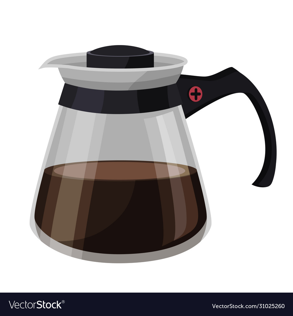 Cartoon Glastopf mit Kaffee isoliert auf weiß vector image Cartoon Glastopf mit Kaffee isoliert auf weiß
