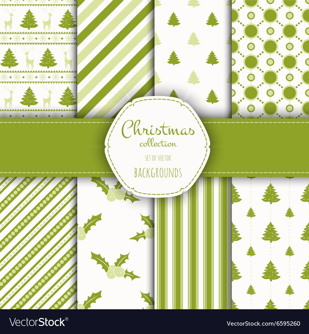 Collection of seamless patterns with red and white