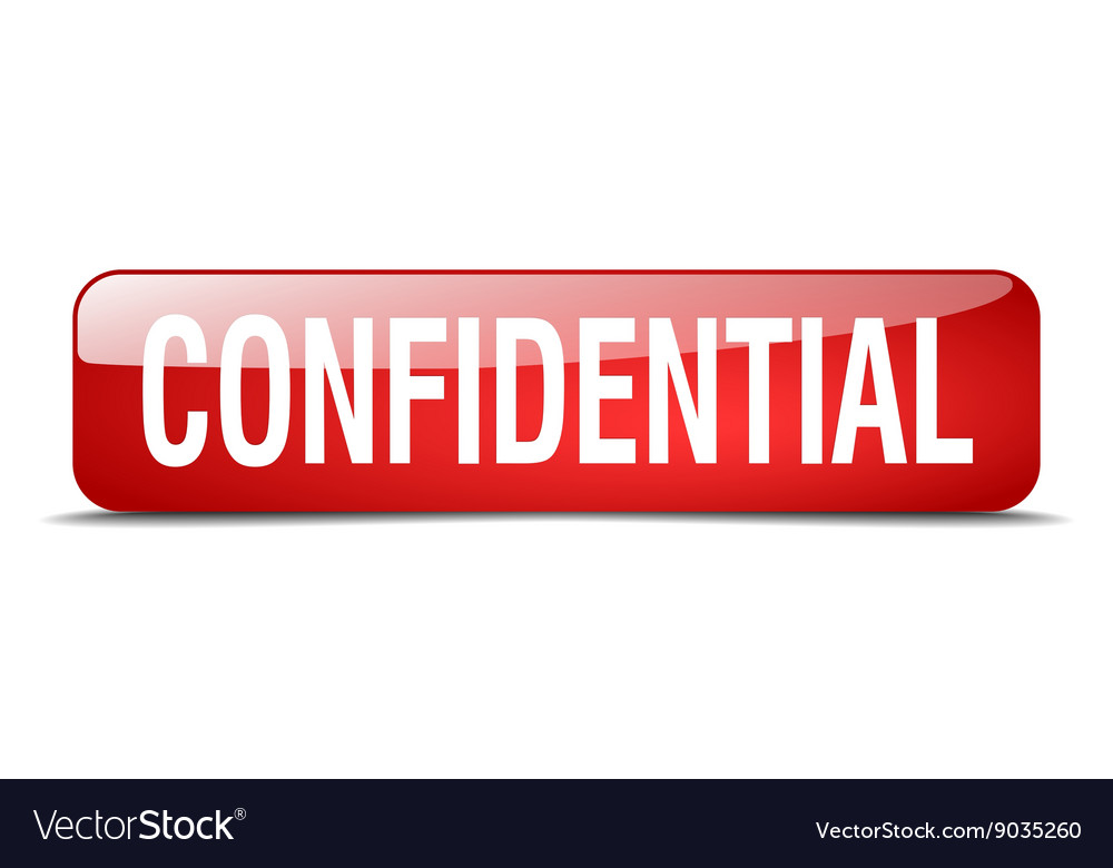 Confidential red square 3d realistic isolated web
