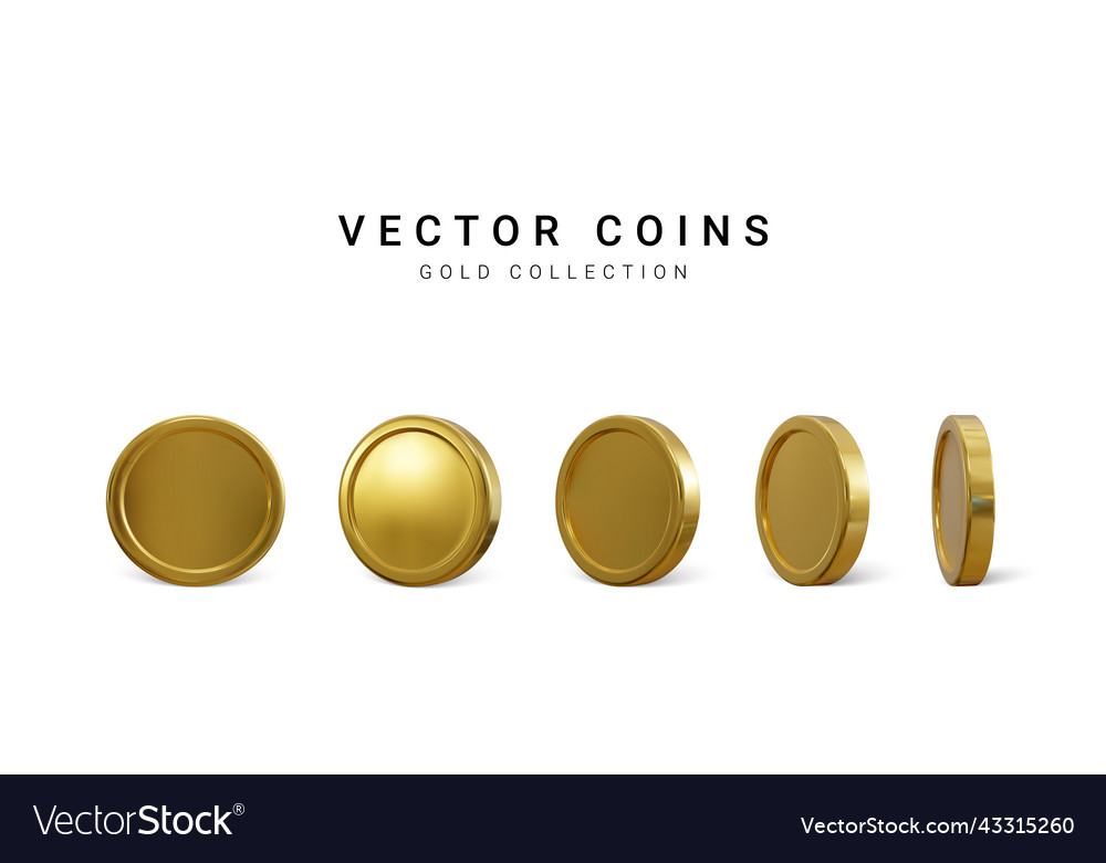 Empty gold coins isolated on white background