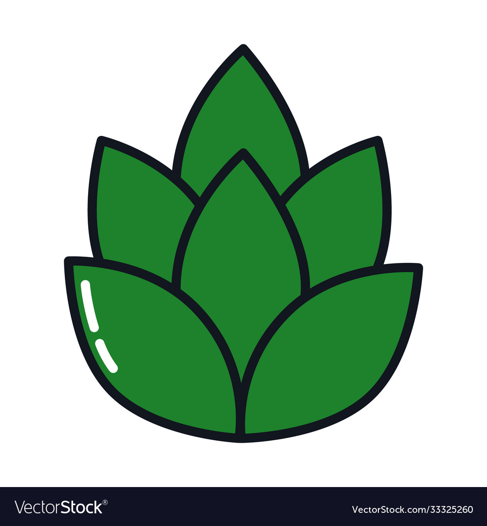 Hop plant icon line and fill style