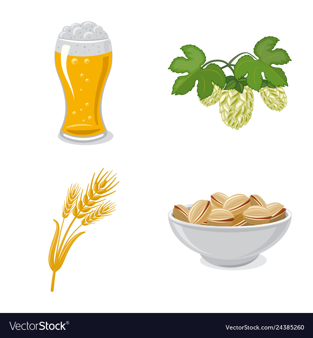 Isolated object of pub and bar icon set vector image Isolated object of pub and bar icon set