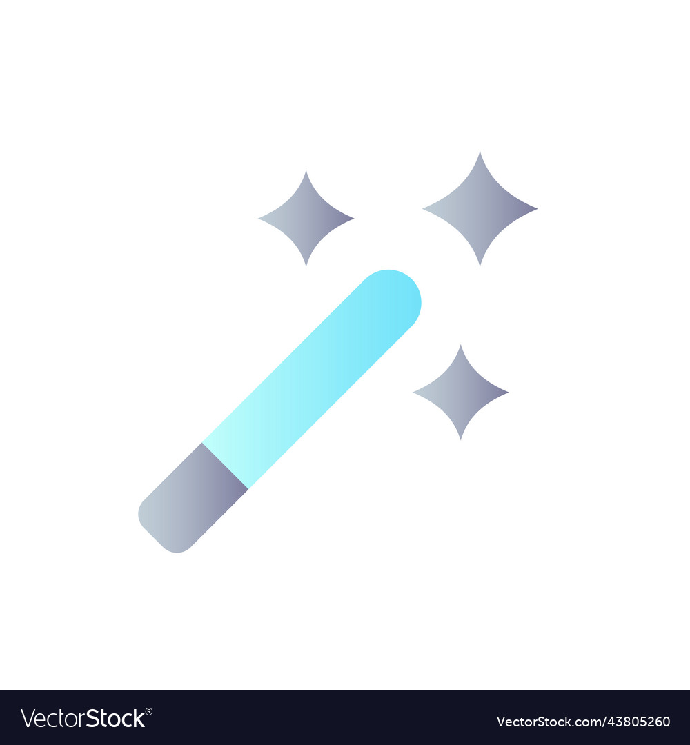 Magic wand tool flat gradient color ui icon vector image Magic wand tool flat gradient color ui icon