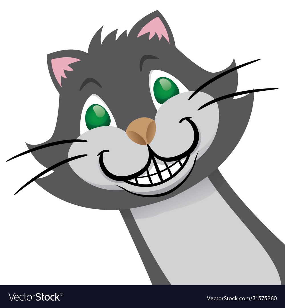 Mascot curious cat smiling