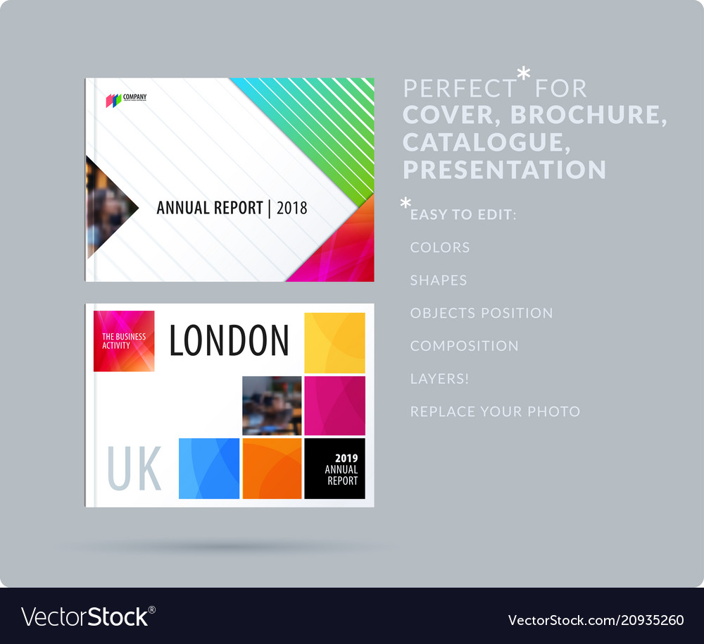 Material design style presentation template vector image Material design style presentation template