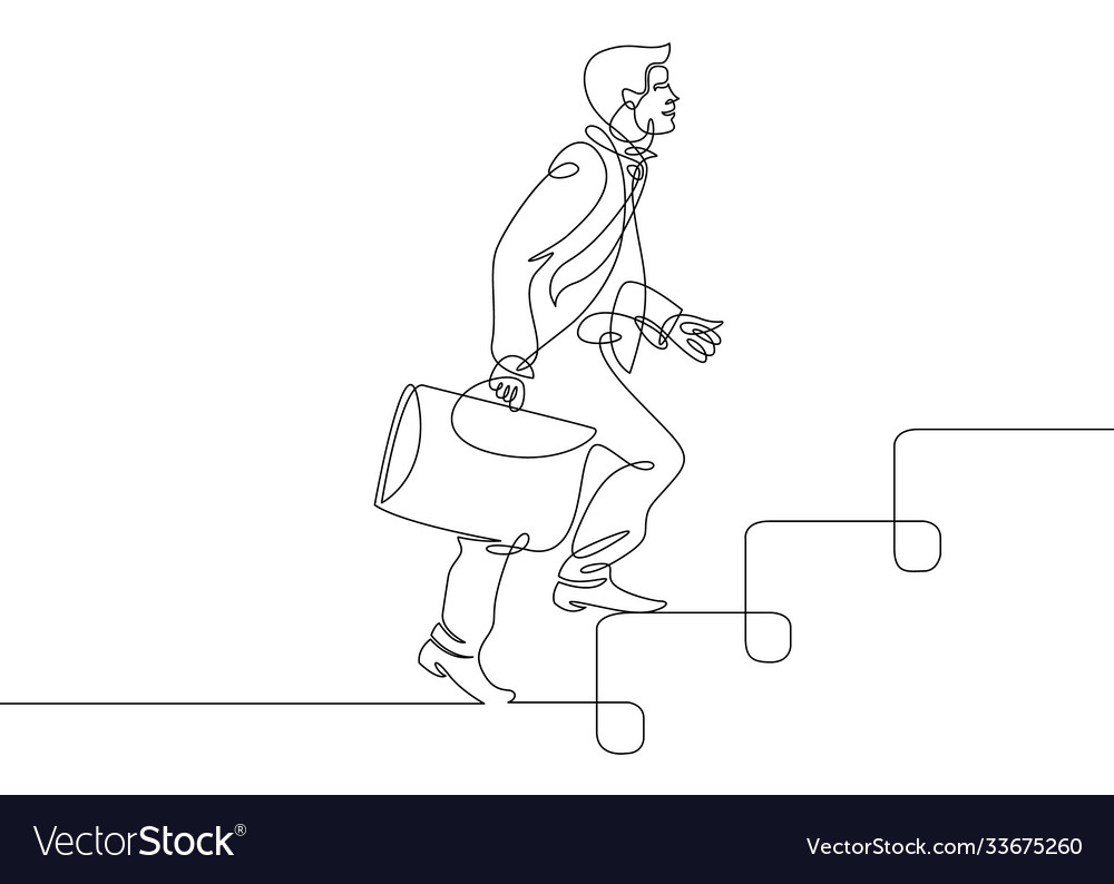 One line manager businessman Royalty Free Vector Image