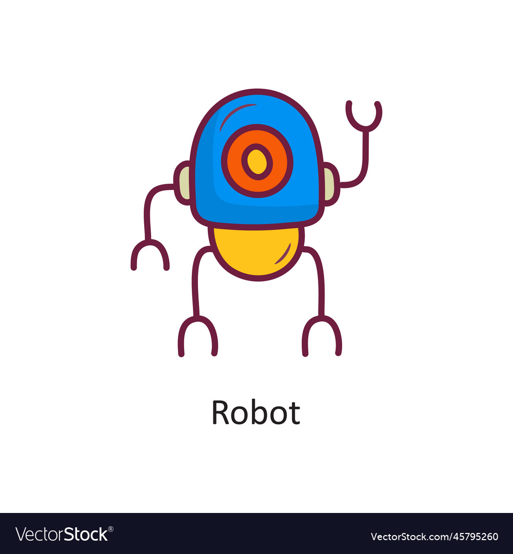 Robot fill outline icon design