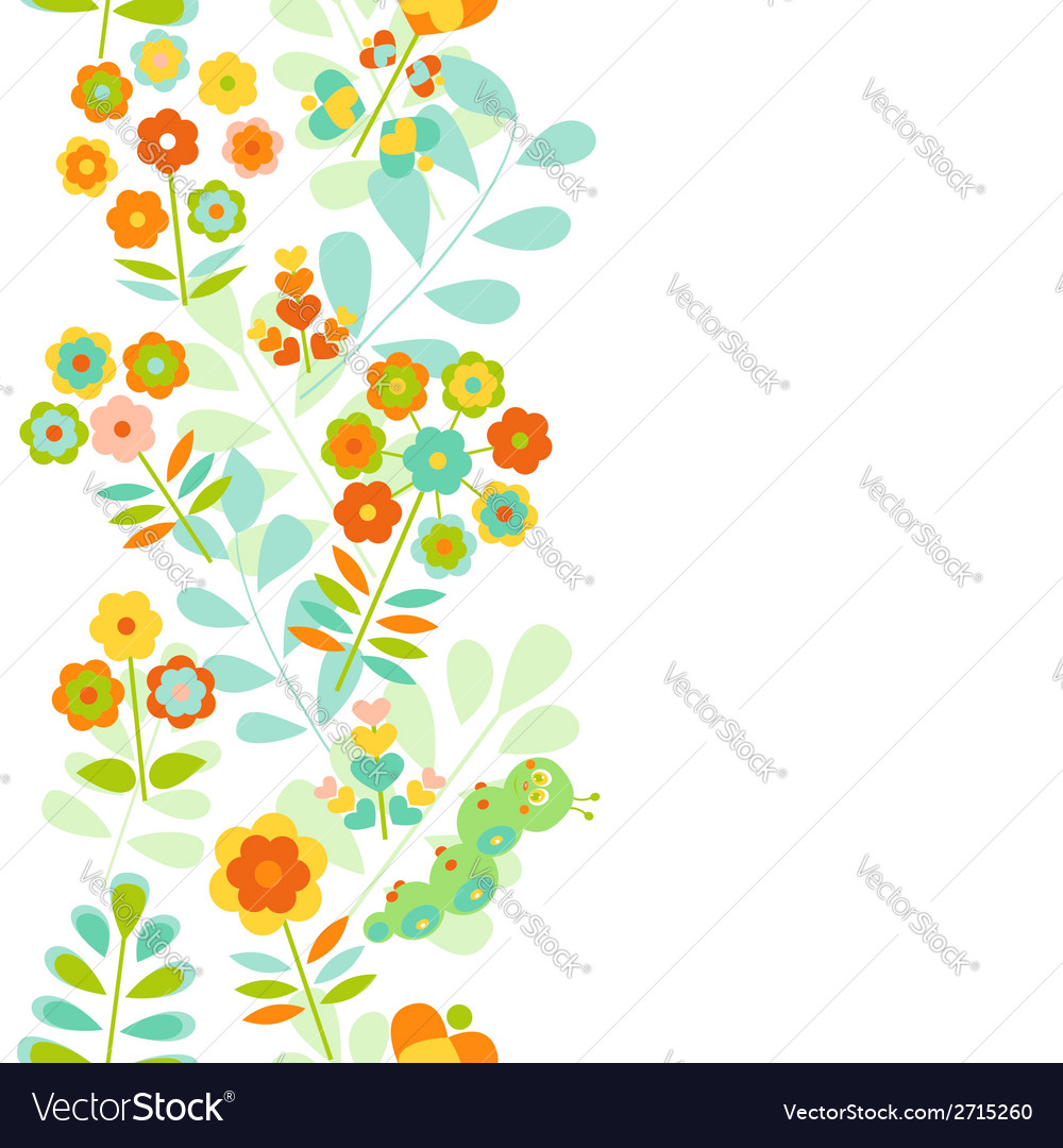 Seamless floral border background