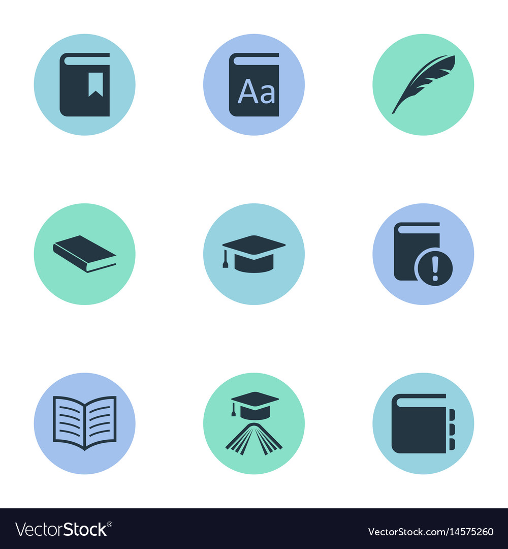 Set of simple reading icons