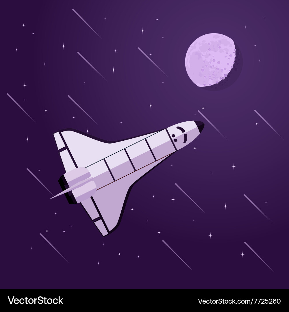 Shuttle in space Royalty Free Vector Image - VectorStock