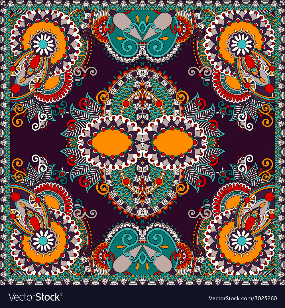 Traditional ornamental floral paisley bandanna