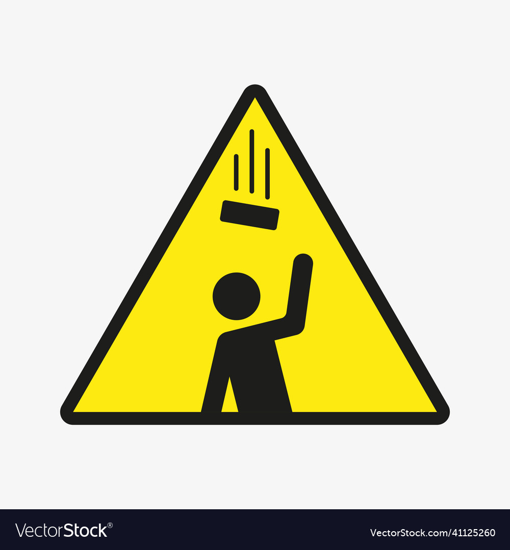 Warning triangle sign falling objects icon