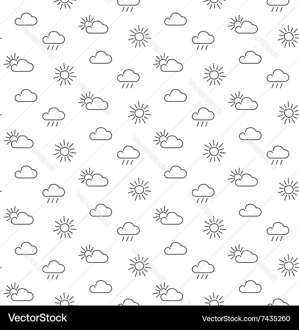 Weather sun clouds seamless pattern Royalty Free Vector