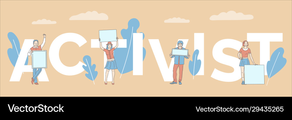 Activist word concept banner template advertising Vector Image
