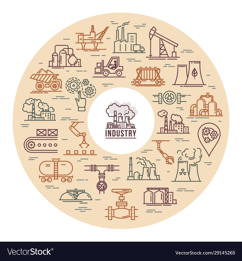 Circular concept which consists linear vector image Circular concept which consists linear
