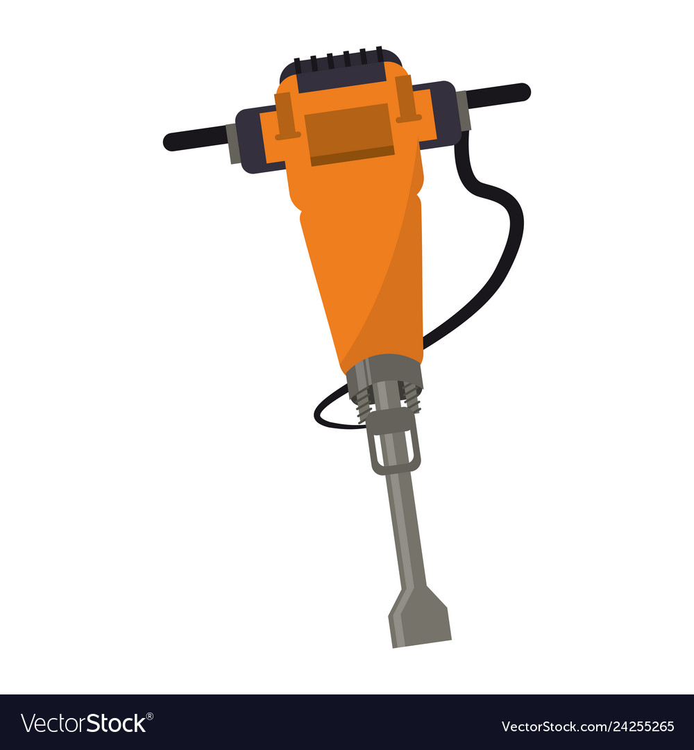 Construction concrete drill tool Royalty Free Vector Image