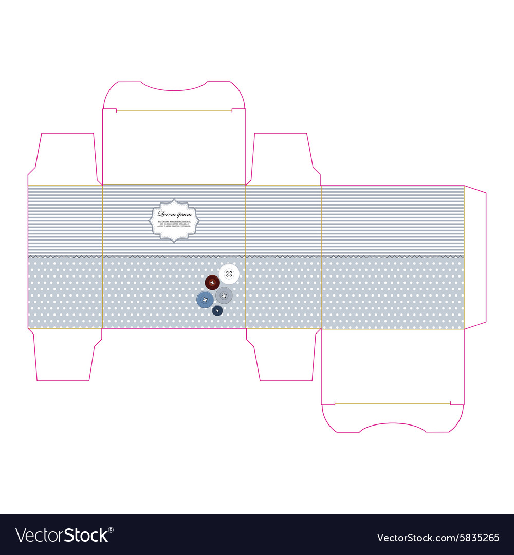 Decorative Stylized Gift Box Template Royalty Free Vector