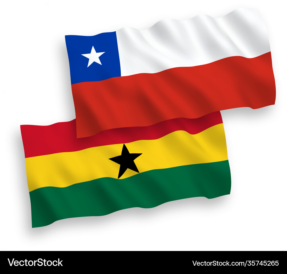 Flags chile and ghana on a white background Vector Image