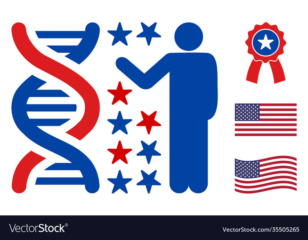 Flat genome engineer icon in american