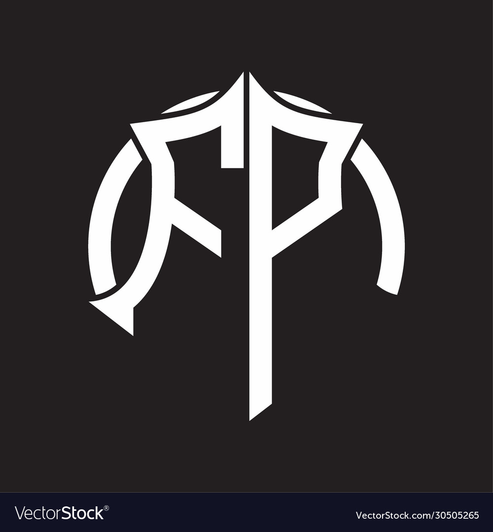 Fp logo monogram with emblem and circle rounded