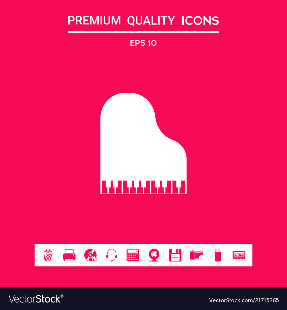 Grand piano icon graphic elements