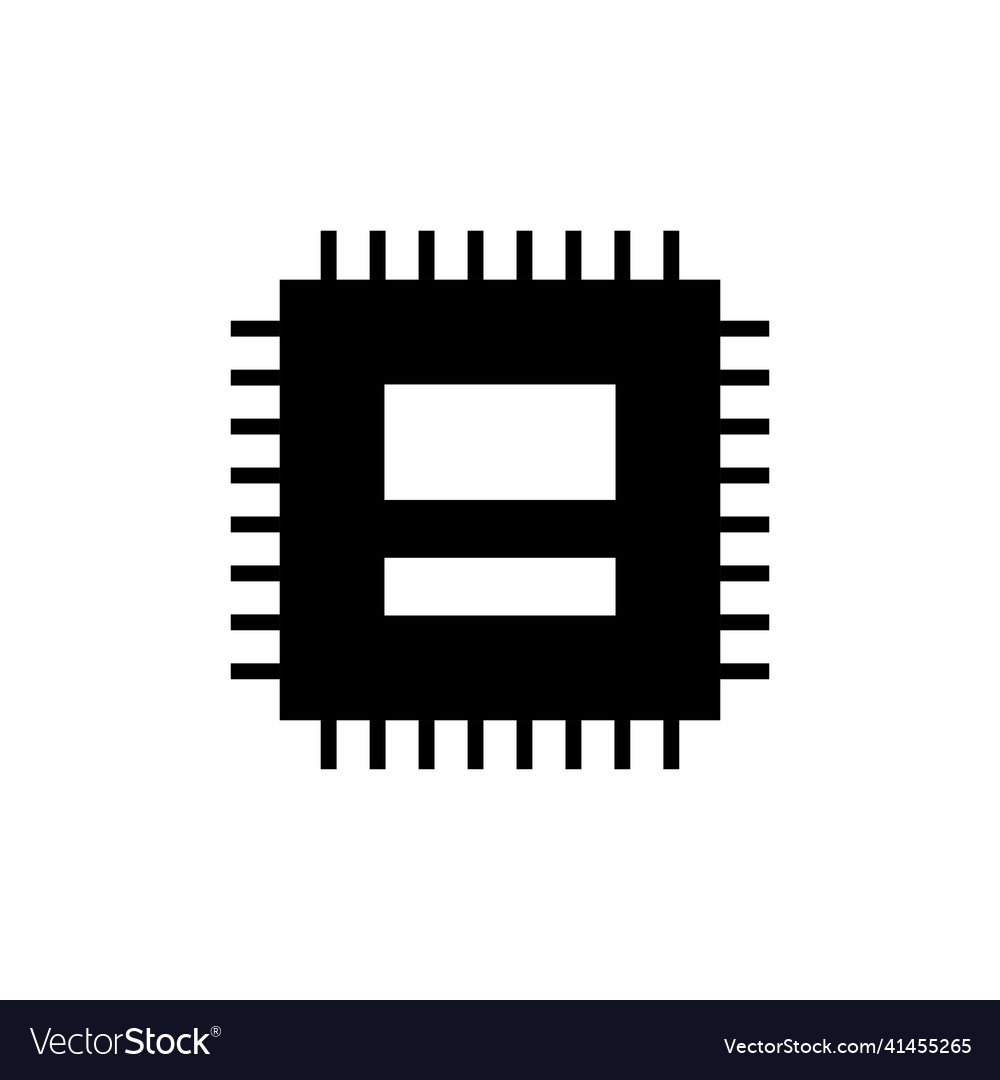 Microchip icon cpu central processing unit vector image Microchip icon cpu central processing unit