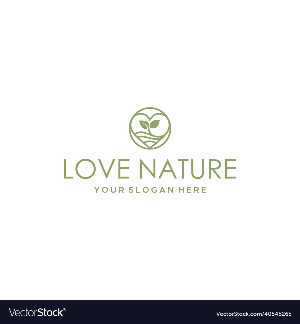 Minimale Liebe Natur Pflanzen Blätter Logo Design vector image Minimale Liebe Natur Pflanzen Blätter Logo Design