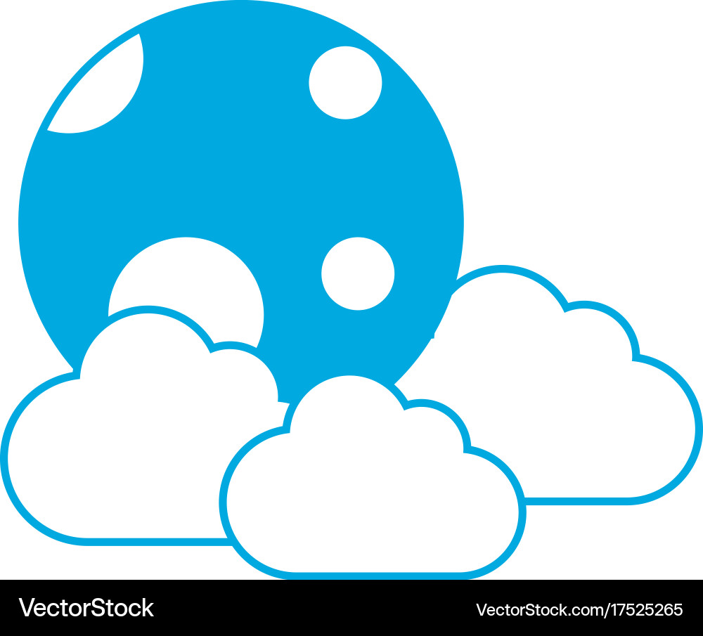 Moon and cloud icon Royalty Free Vector Image - VectorStock