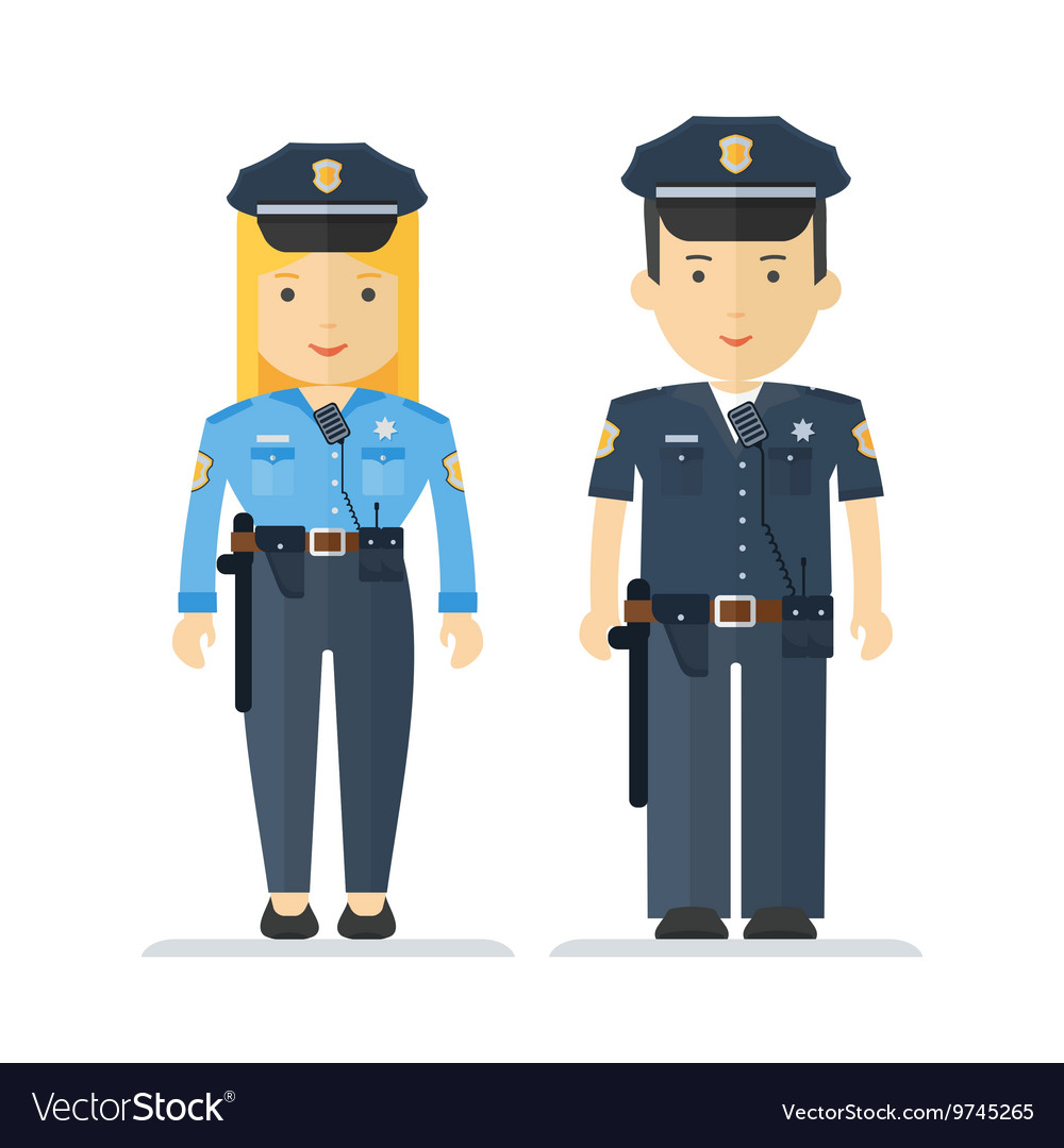 Profession Policeman And Woman Royalty Free Vector Image 