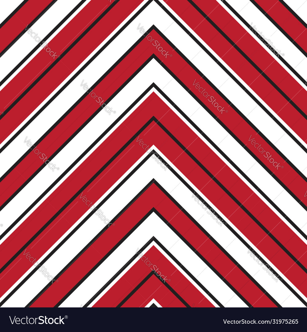 Red chevron diagonal stripes seamless pattern vector image Red chevron diagonal stripes seamless pattern