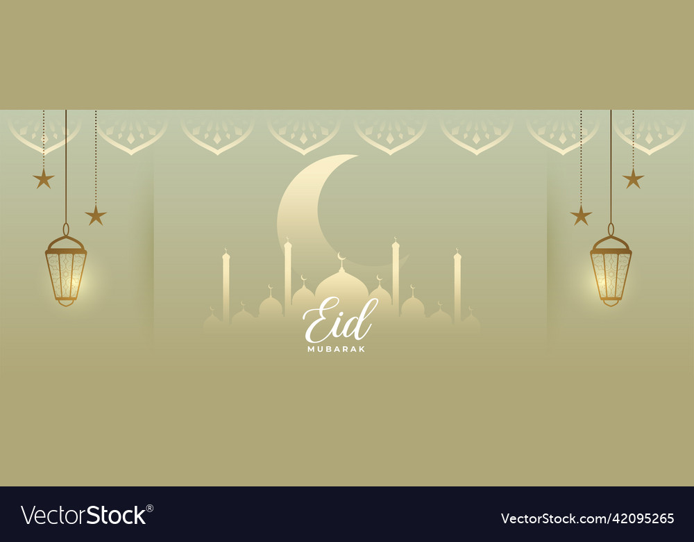 Religious eid mubarak islamic banner design Vector Image