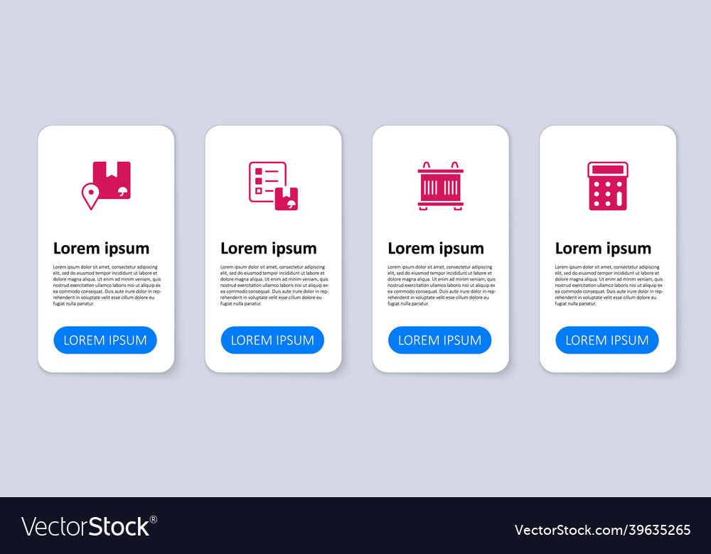 Set calculator container verification vector image Set calculator container verification