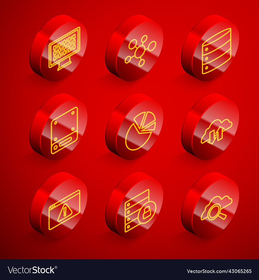 Set line binary code mind map infographic server vector image Set line binary code mind map infographic server