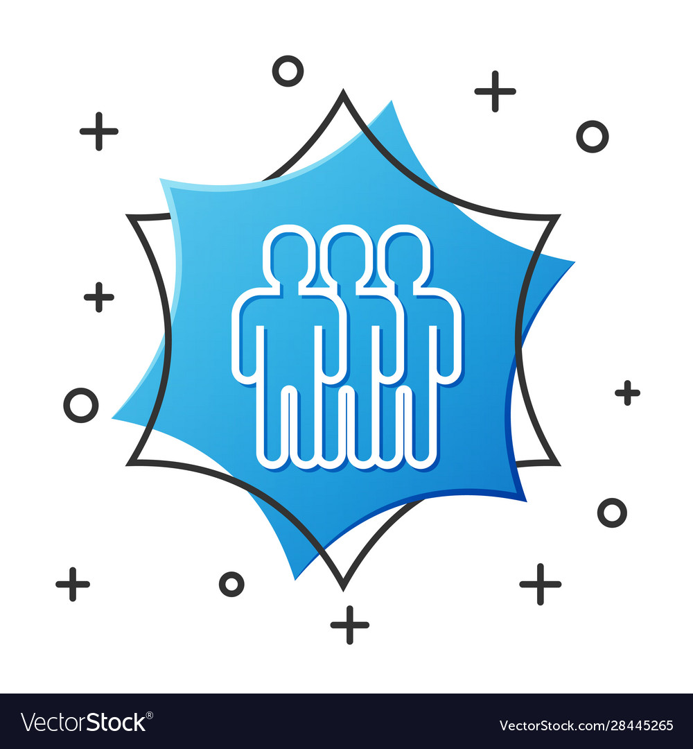 White line users group icon isolated on vector image White line users group icon isolated on