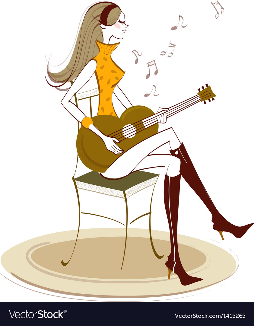 Woman plays guitar