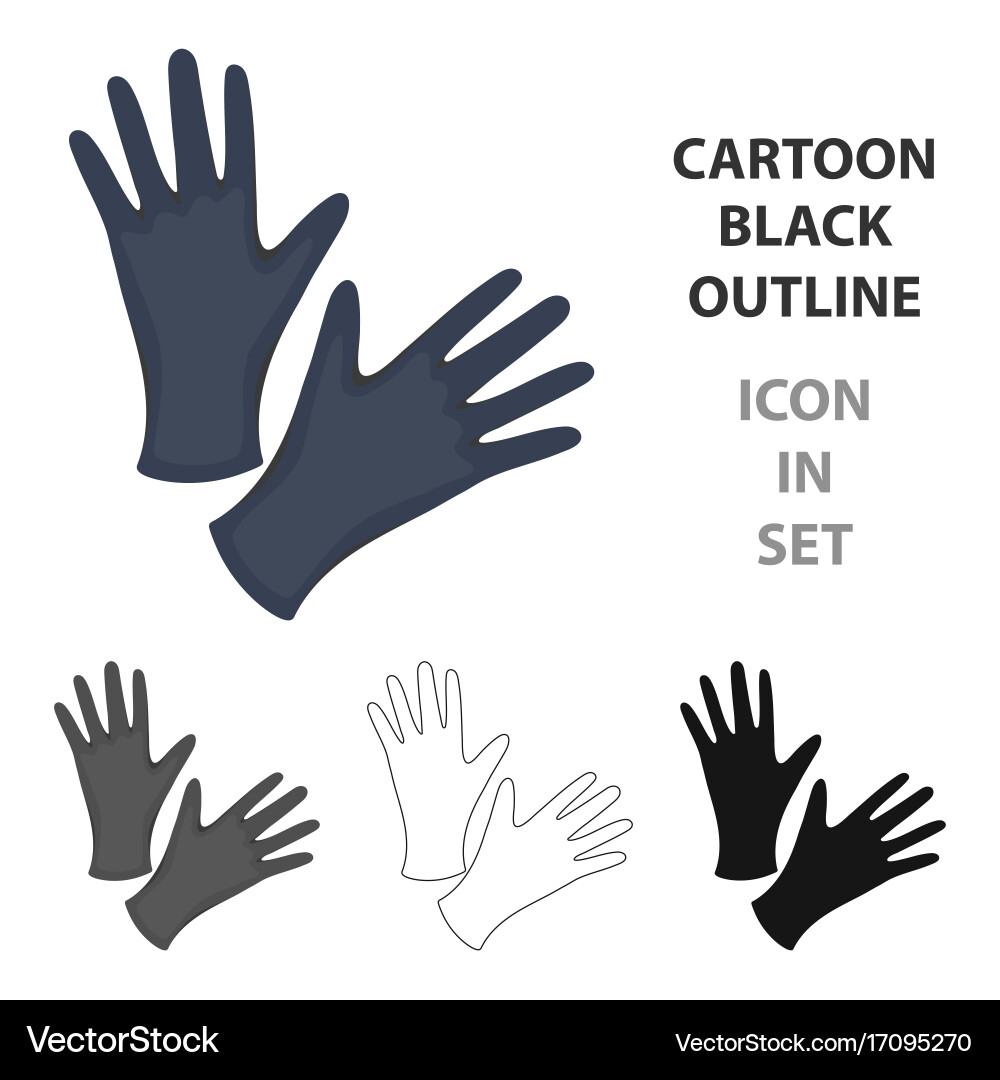 Black protective rubber gloves icon cartoon Vector Image