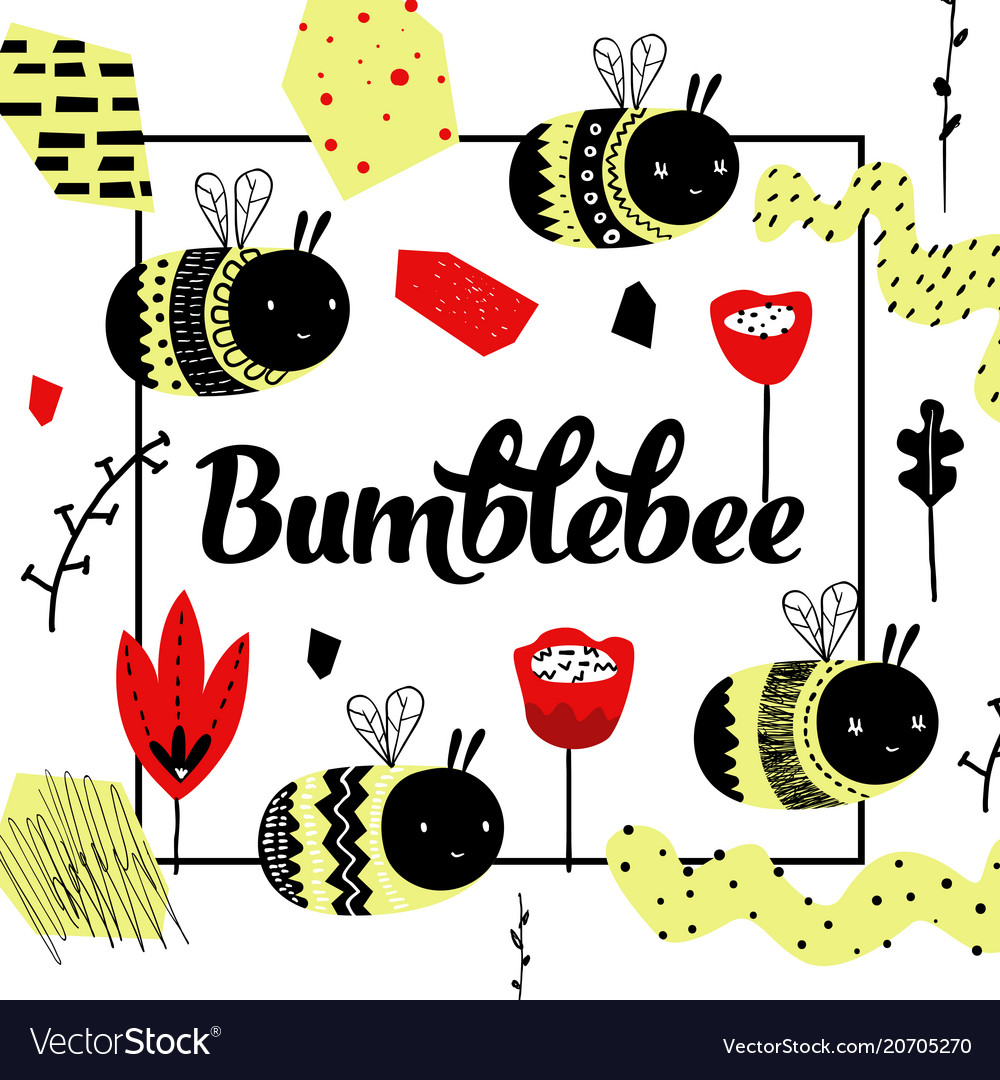 Childish design with cute bee children background Vector Image