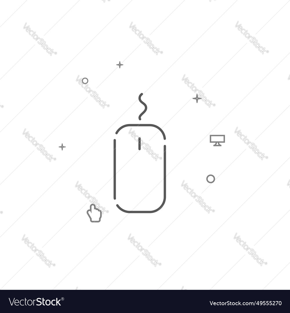 Computer mouse simple line icon symbol vector image Computer mouse simple line icon symbol