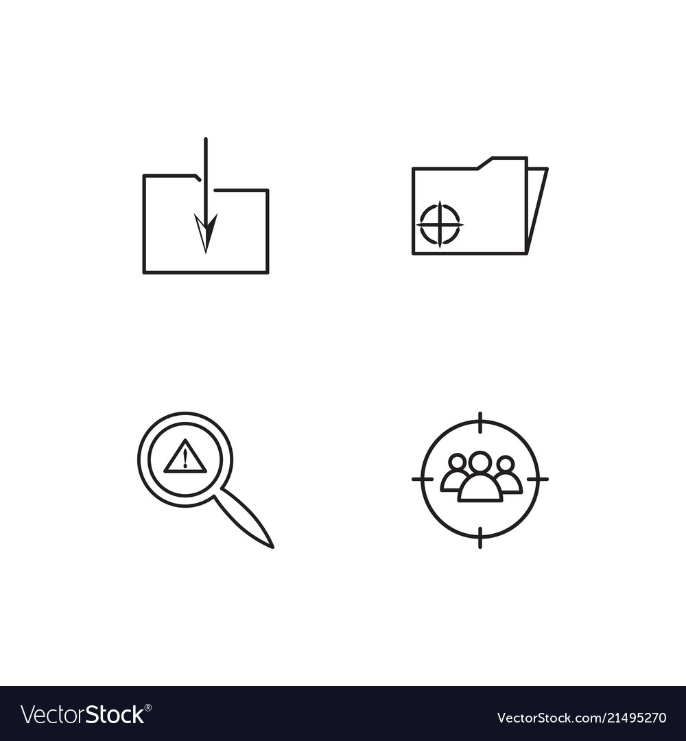 Cyber security linear icons set simple outline