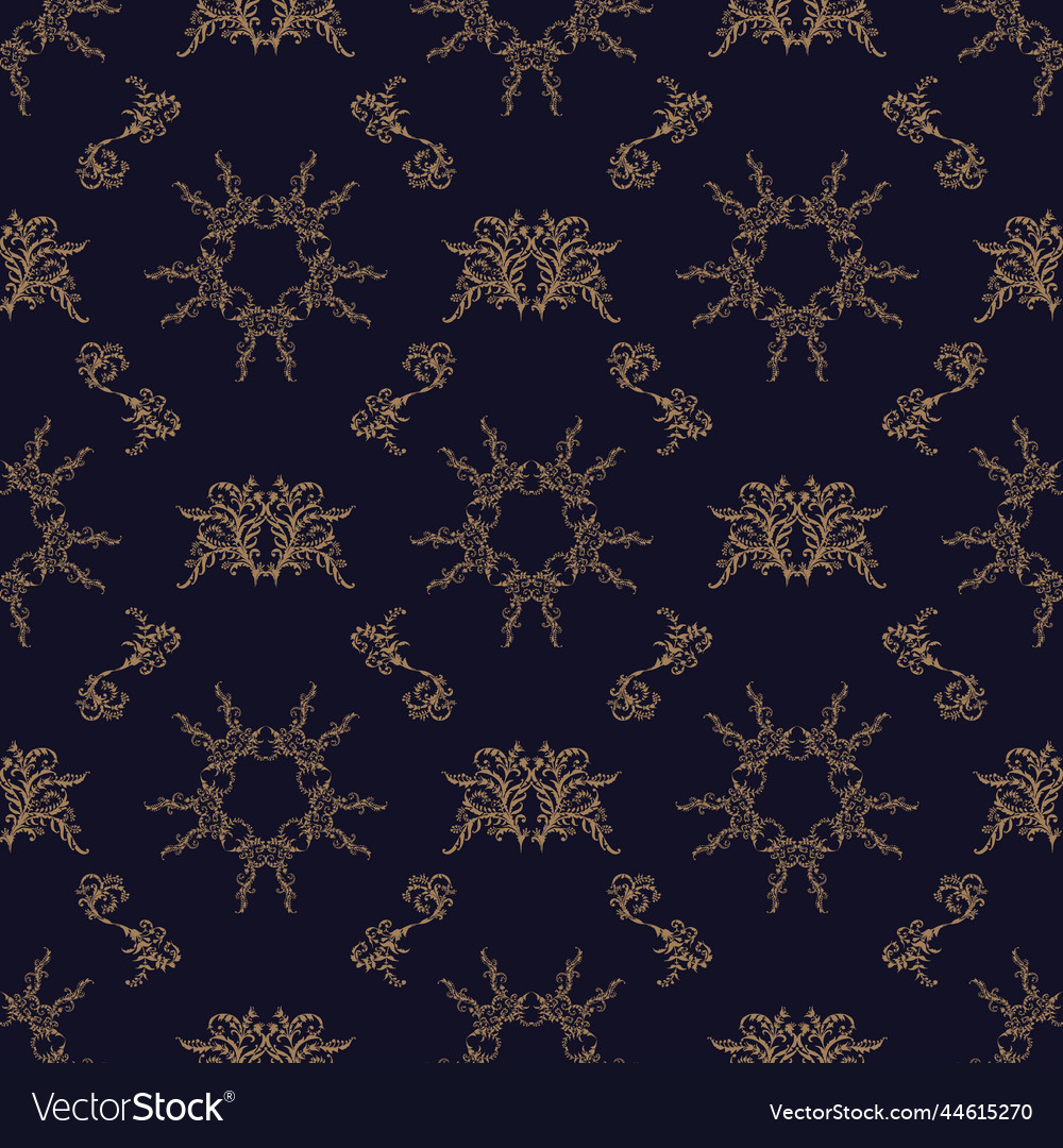 Damask seamless pattern background vector image Damask seamless pattern background