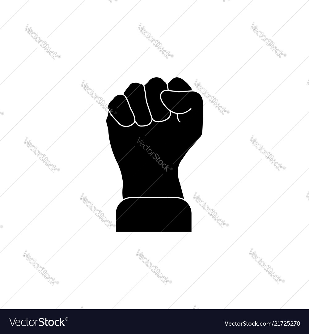 Fist icon black on white