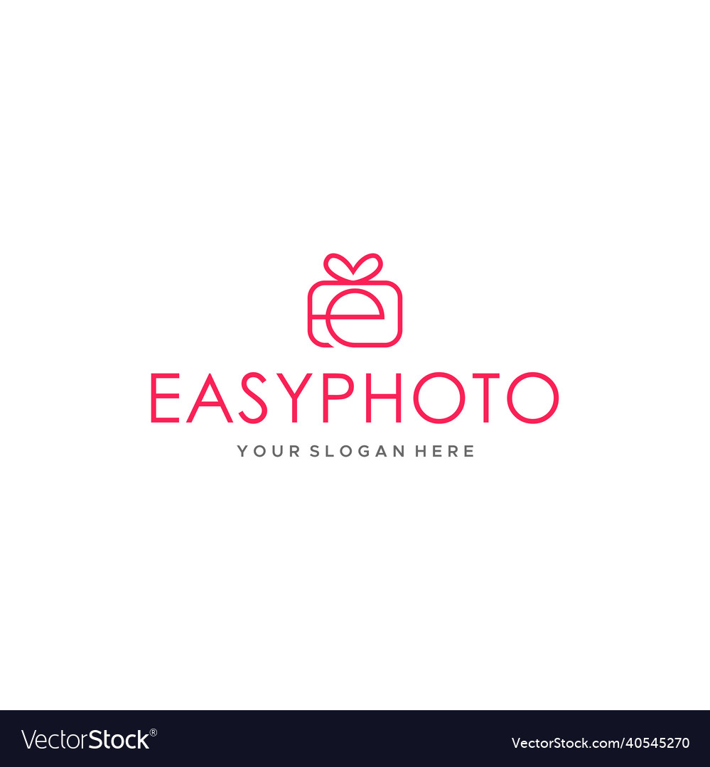 Flat letter mark initial e easyphoto logo design