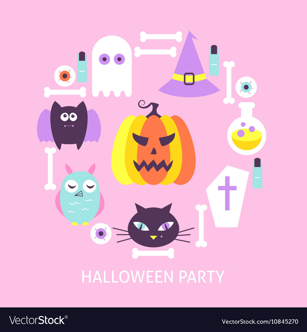 Halloween party trendy poster