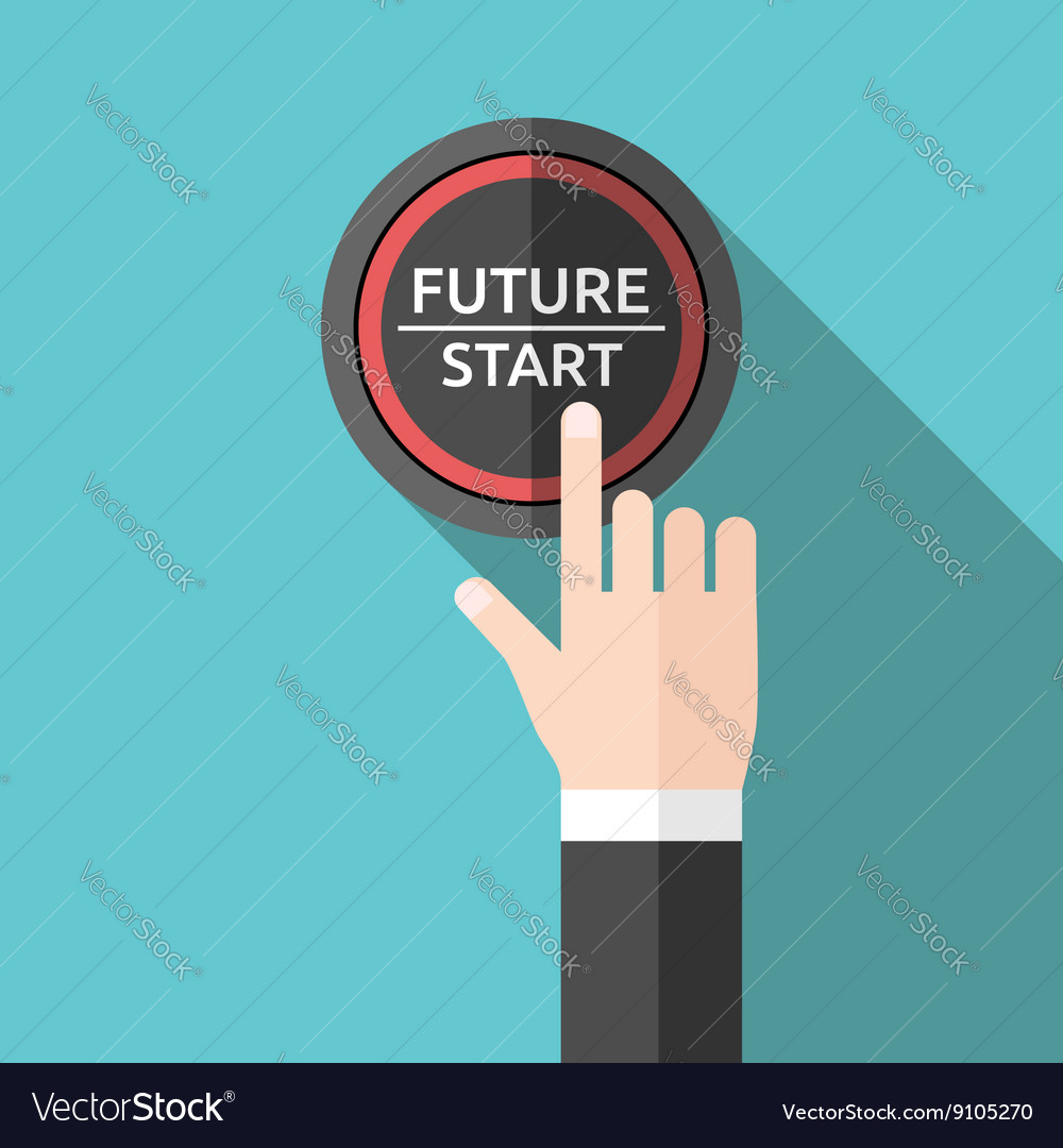 Hand pushing future button